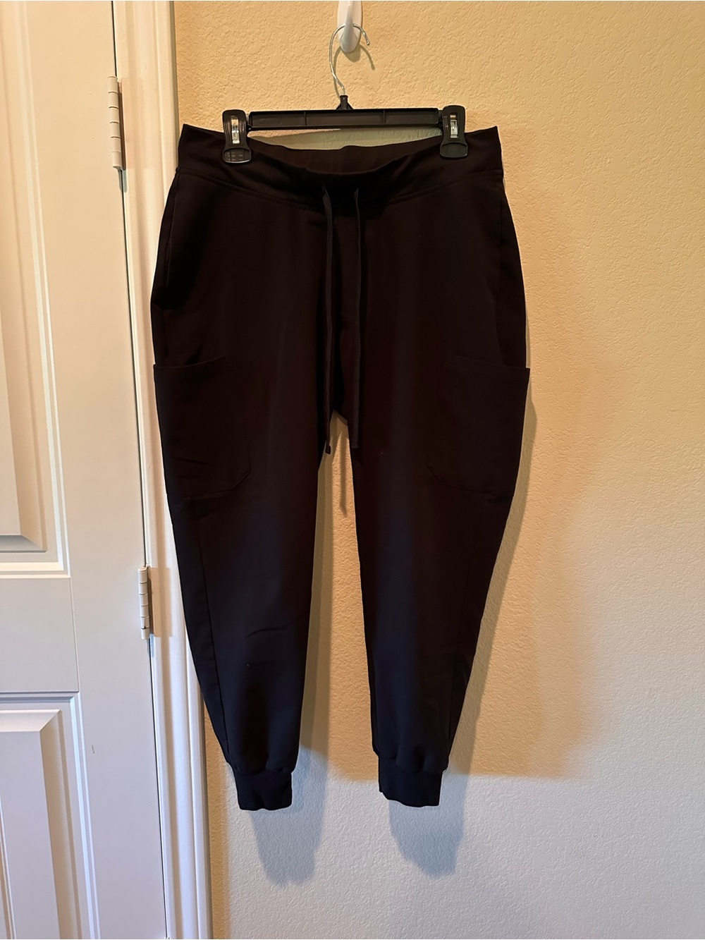 Mandala Petite Black Jogger Scrub Pants with Drawstring